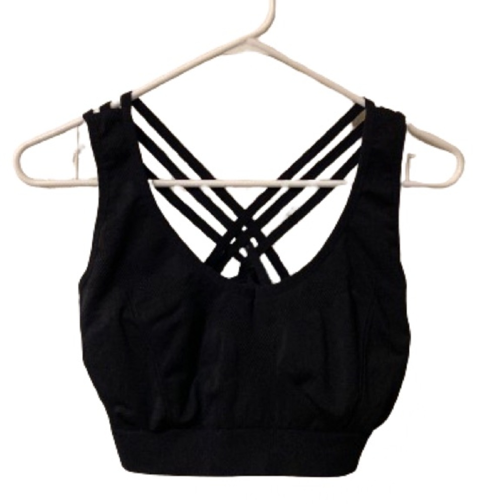 Black Strappy Sports Bra